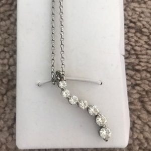Silver necklace with jewels